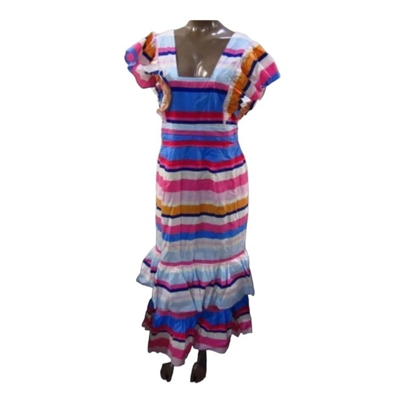NWT PLENTY BY TRACY REESE Anthropologie Rainbow Striped Midi Dress Small - Picture 10 of 16